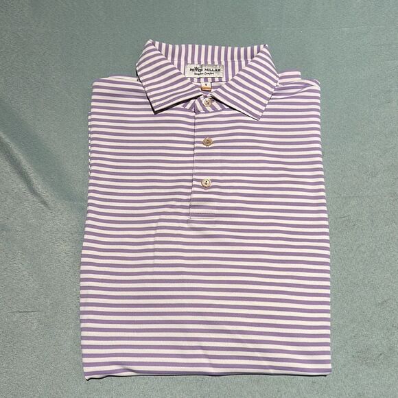 2-Peter Millar stripe & Solid Summer Comfort golf polo shirts M3 - Picture 5 of 6